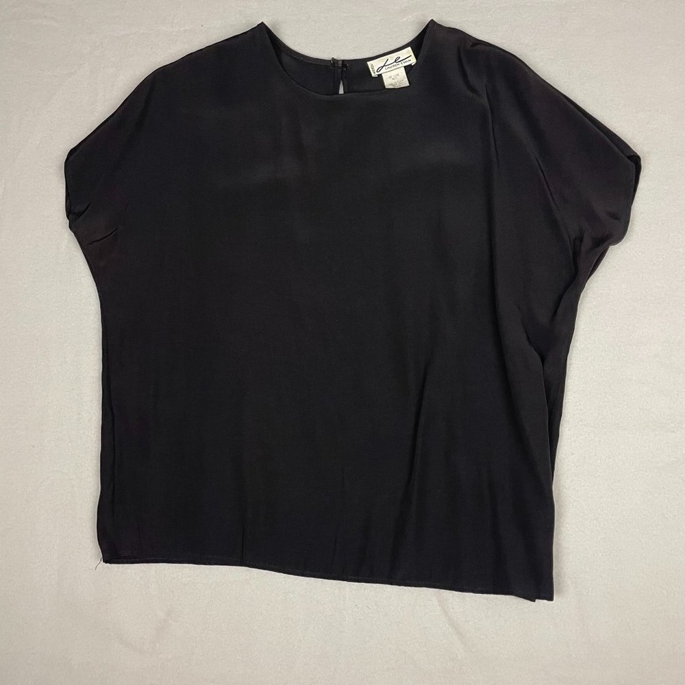 Vintage Lauren Evan Womens Black Shirt Size Medium Sleeveless Made in USA Blouse
